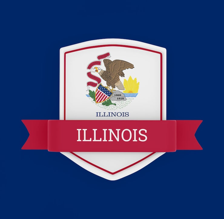 Gratis Foto illinois-flagg med banner