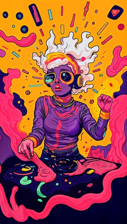 Gratis Foto illustrasjon av psykedelisk musikkstjerne