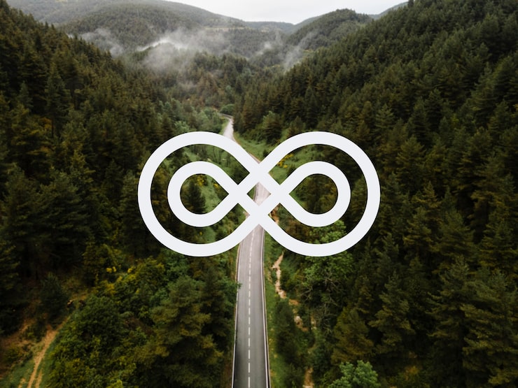 Gratis Foto loop-symbol over inspirerende utsikt