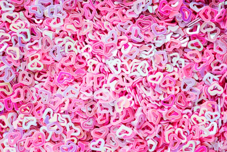 Gratis Foto nærbilde av rosa hjerter, dekorative papirer, nærbilde
