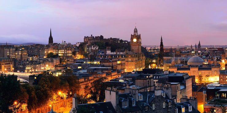 Gratis Foto panorama over edinburgh by nattestid i storbritannia.