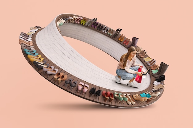 Gratis Foto sirkulært loop-collagekonsept