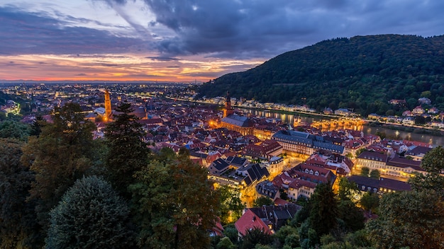 Gratis Foto solnedgang over heidelberg