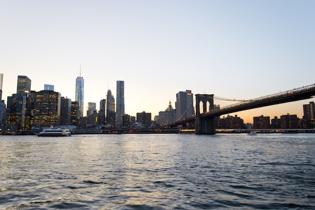Gratis Foto solnedgang på manhattan