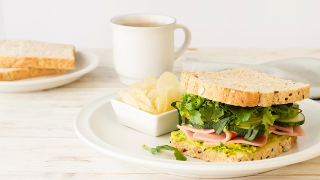Gratis Foto tallerken med sandwich