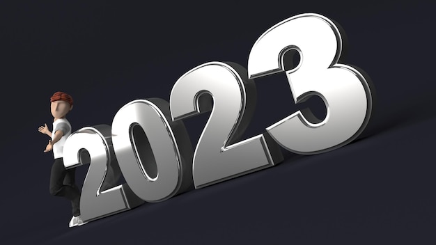 Gratis Foto ung person presenterer nyttår 2023