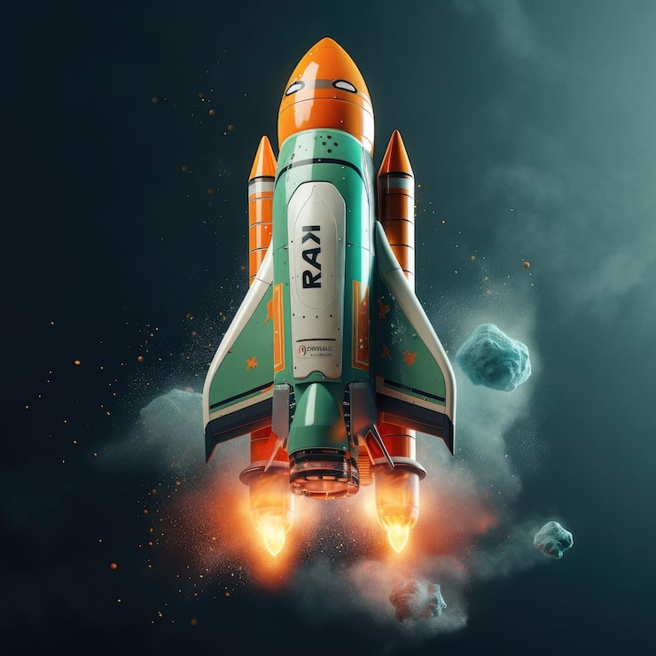 Gratis Foto visning av 3d-romrakettmodell