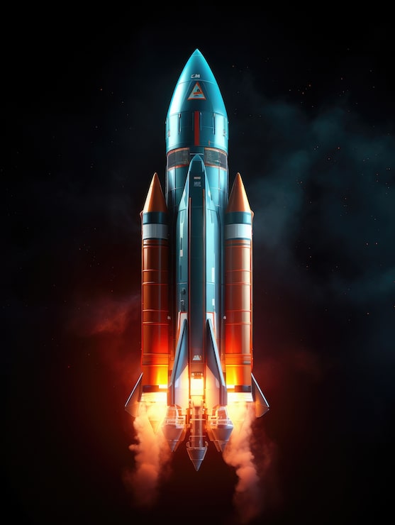 Gratis Foto visning av 3d-romrakettmodell
