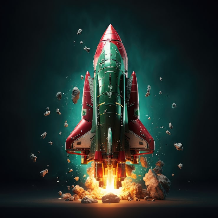 Gratis Foto visning av 3d-romrakettmodell