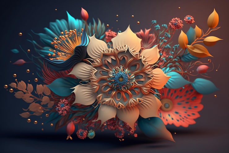 Gratis Foto 3d blomst boho render generativ ai