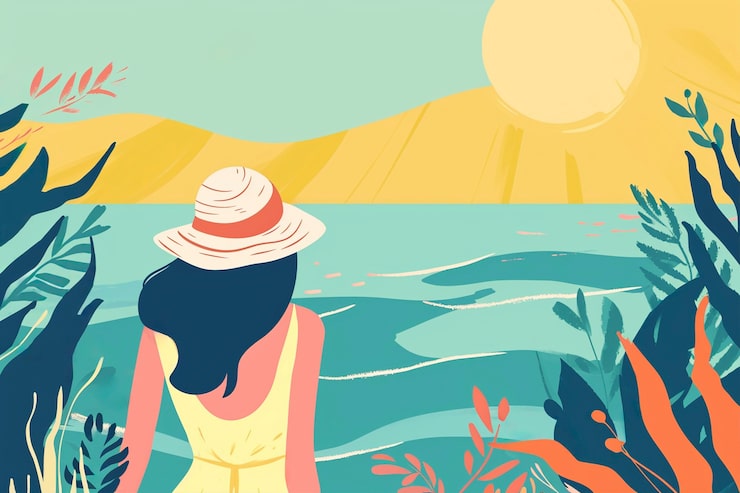 Gratis Bild 3d-rendera av digital sommar konstillustration