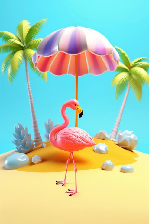 Gratis Bild 3d-rendering av tecknad strand