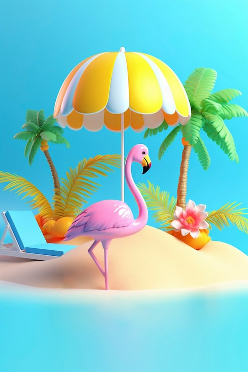 Gratis Bild 3d-rendering av tecknad strand