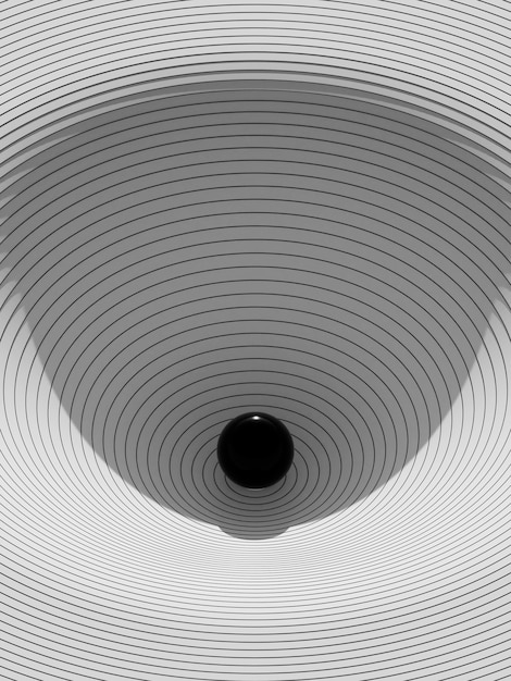Gratis Foto 3d-rendering sort og hvid baggrund