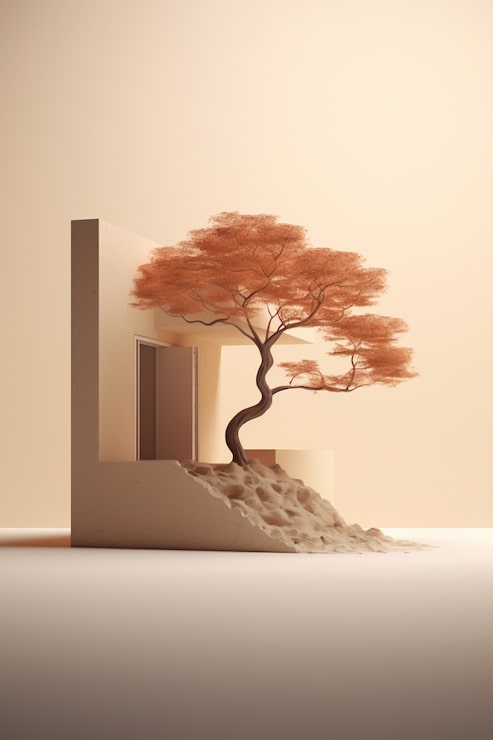 Gratis Bild 3d-träd i solljus