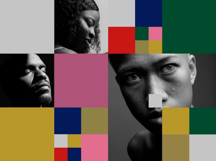Gratis Bild färgglad collage-design med människor