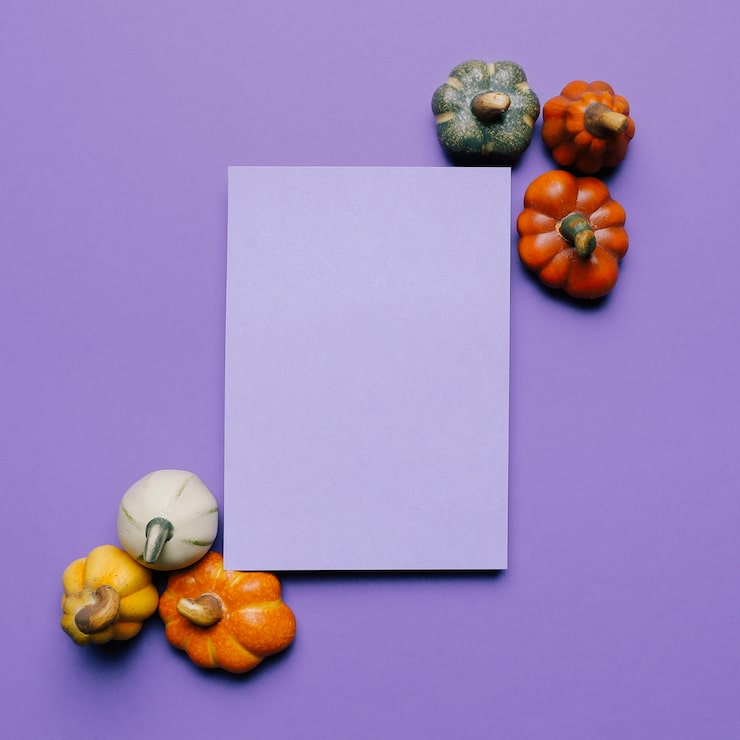 Gratis Foto halloween invitations mockup til en fest med græskar
