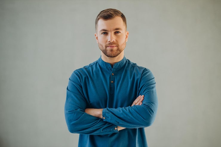 Gratis Bild man isolerad som visar känslor och gester