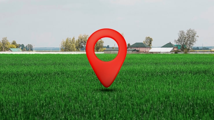 Gratis Bild platssymbol med landskapsbakgrund