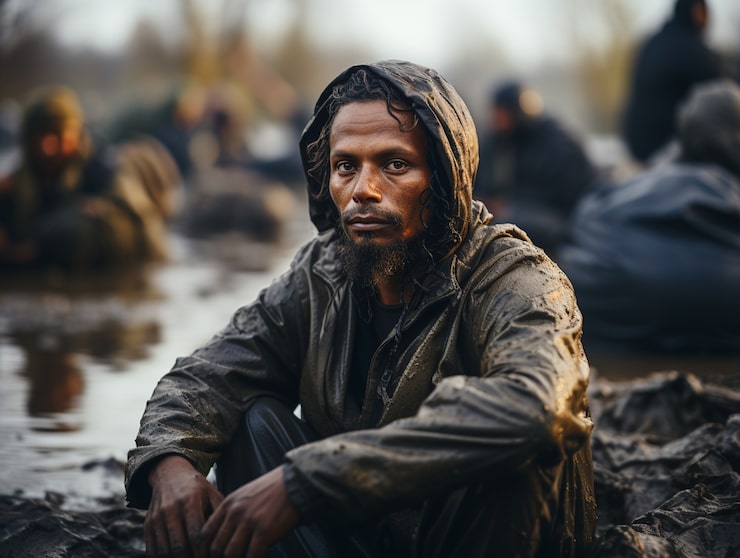 Gratis Bild porträtt av man under migrationskris