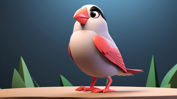 Gratis Bild söt tecknad javansk sparv i studio