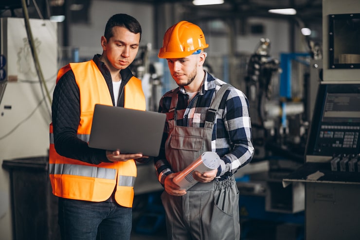 Gratis Bild två kollegor på en fabrik