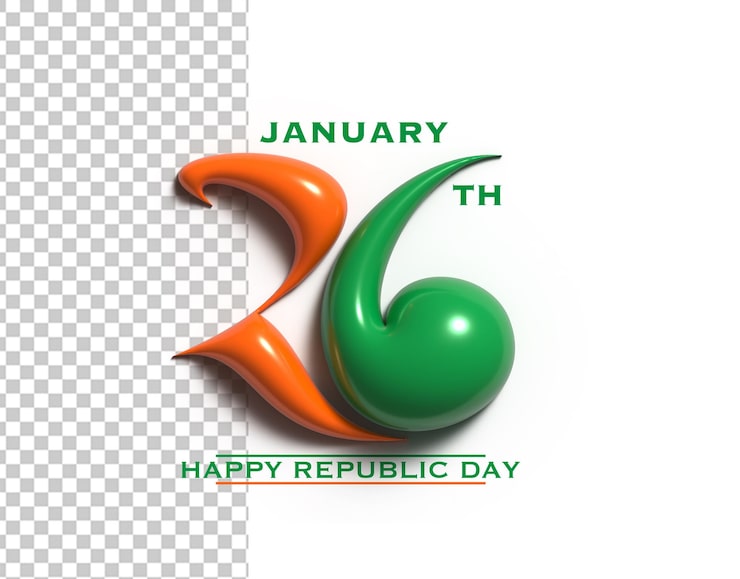 Gratis PSD 26. januar indian republic day psd-illustrasjon