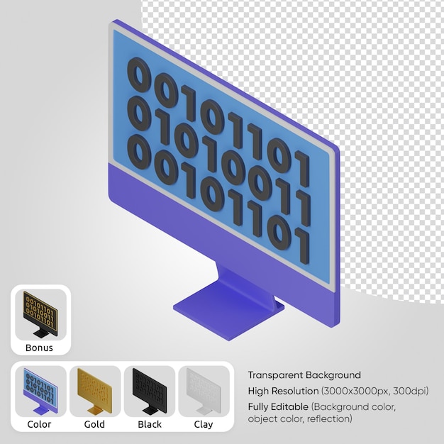 Gratis PSD 3d binær kode