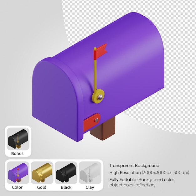 Gratis PSD 3d-brevlåda