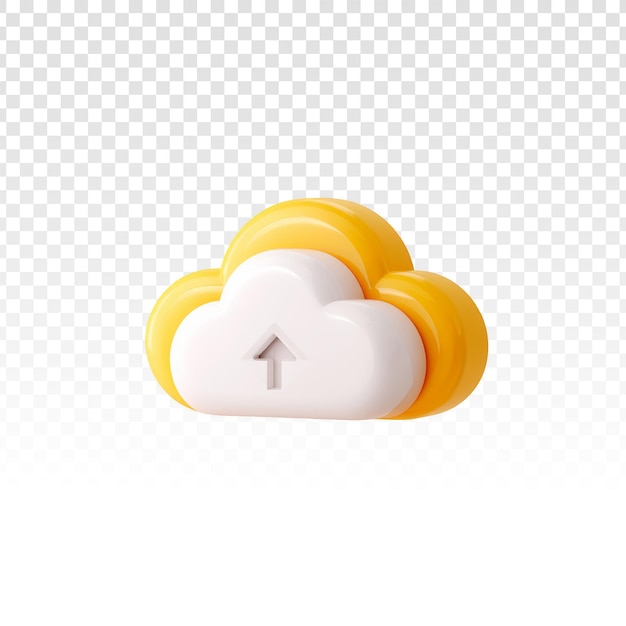 Gratis PSD 3d cloud upload ikon