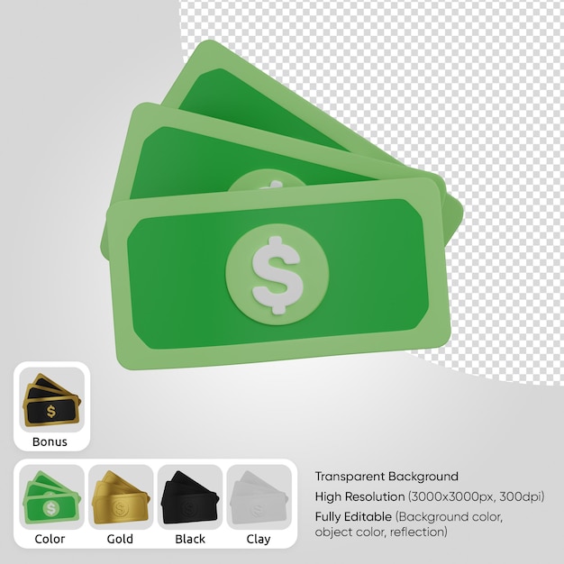 Gratis PSD 3d dollar, forfra