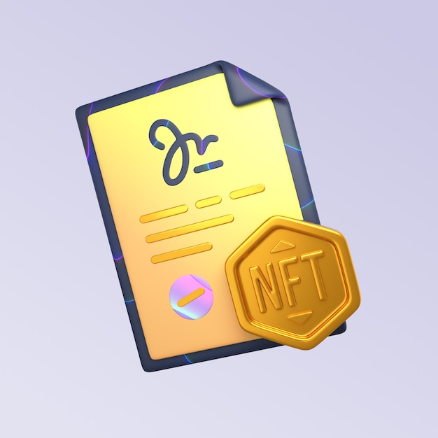 Gratis PSD 3d-gengivelse af nft-ikon design