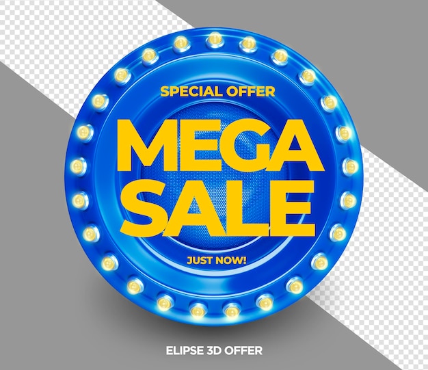 Gratis PSD 3d-gjengivelse ellipse mega salg tilbud