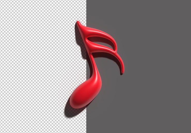 Gratis PSD 3d-gjengivelse musikknotat transparent psd-fil