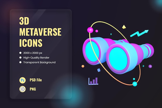 Gratis PSD 3d-ikonillustrasjon visjon dataanalyse overvåking