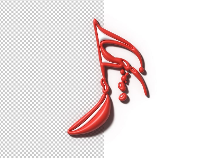 Gratis PSD 3d-illustrasjonsdesign for musikalsk teksting