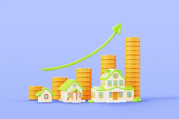 Gratis PSD 3d illustration til ejendomssalg