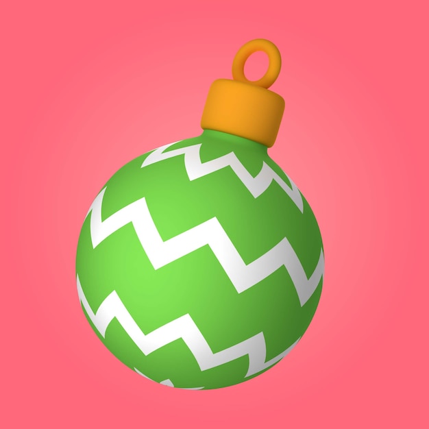 Gratis PSD 3d-julekuleillustrasjon