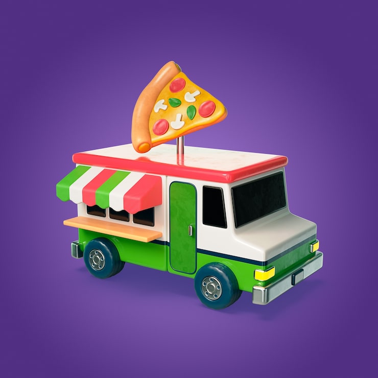 Gratis PSD 3d-lastbil ikonpakke
