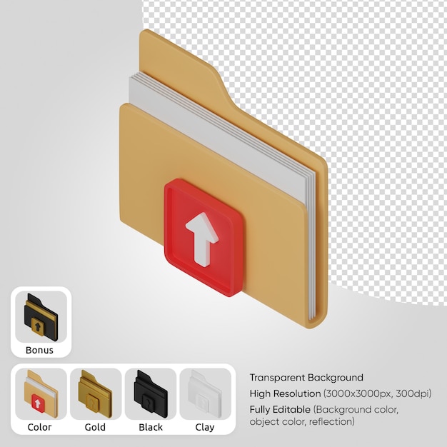 Gratis PSD 3d-mappe upload
