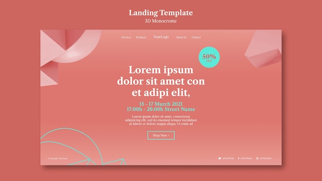 Gratis PSD 3d monokrome former landingsside