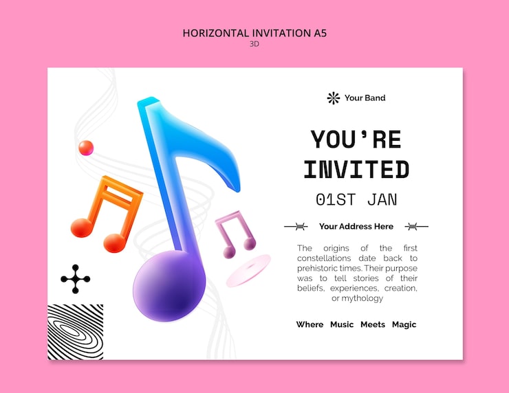 Gratis PSD 3d-musikk mal design