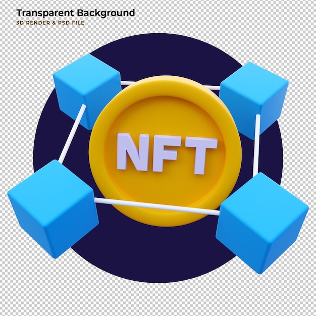 Gratis PSD 3d nft blockchain databehandling