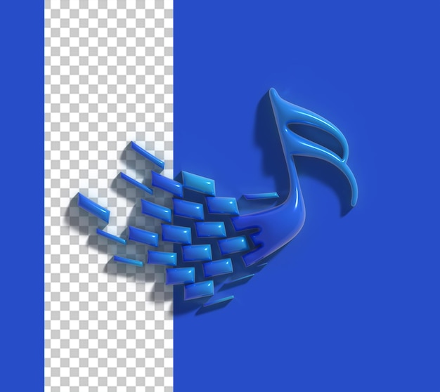 Gratis PSD 3d render musik node transparent psd design