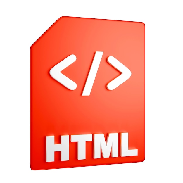Gratis PSD 3d-renderad html-filikon