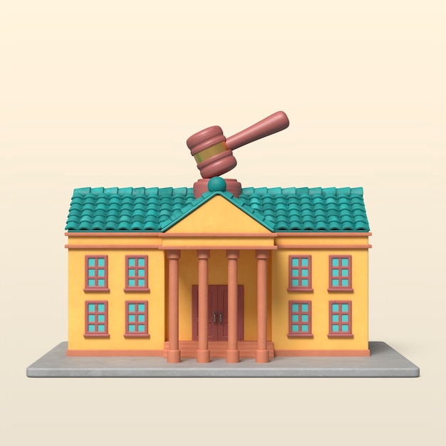 Gratis PSD 3d-rendering af bygningsikon