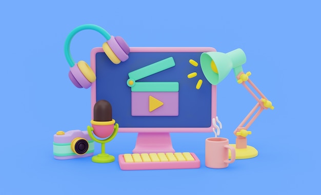 Gratis PSD 3d-rendering af grafisk design