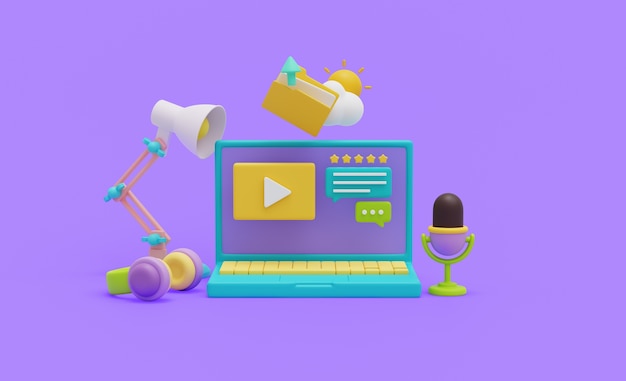 Gratis PSD 3d-rendering af grafisk design