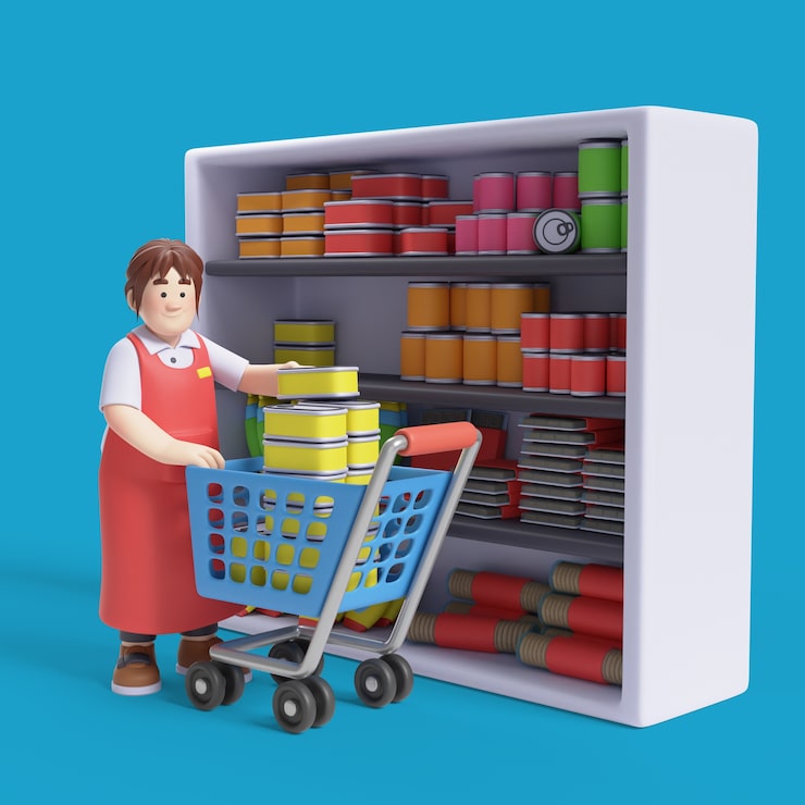 Gratis PSD 3d-rendering af kvindelig kasserer