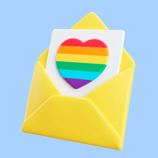 Gratis PSD 3d-rendering af pride-symbol